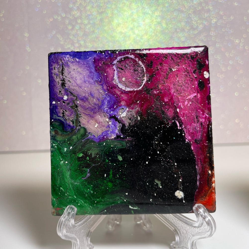 Abstract Galaxy Blacklight Art Piece